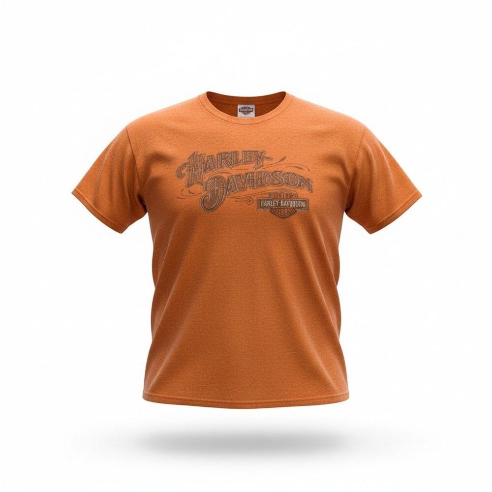 Harley Davidson Shirt 3XL Groves Winchester VA Skyline Drive Dealer Tee Orange‎